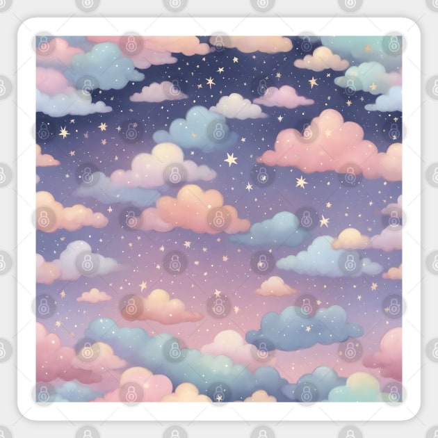 Starry Pastel Sky Sticker by Anik Arts